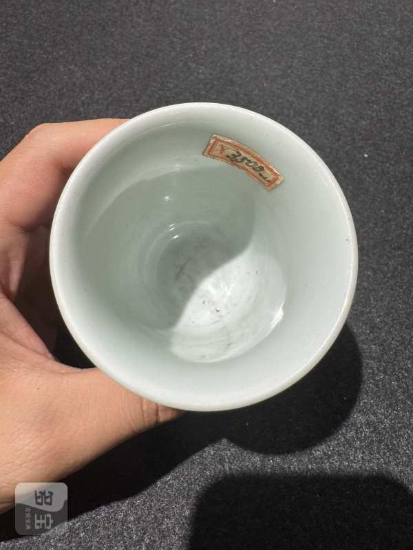 清康熙 青花教子图高足杯 - 图6